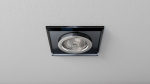 Ceiling lighting point fitting RIA glass square black